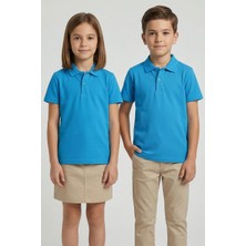 Kinderos Pamuklu Kısa Kollu Basic Düz Polo Yaka Okul Tişört - 26Y 0603
