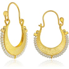 Kenpazar  925 Ayar Gümüş Beyaz Taşlı Bohem Küpe