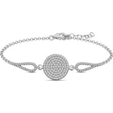 Kenpazar 925 Ayar Gümüş Zirkon Taşlı Daire Bileklik