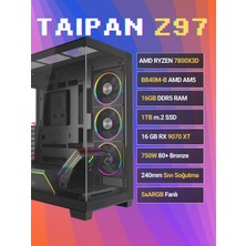 Sinerji Taipan Sapphire Radeon RX9070XT Pulse 16GB Ryzen 7 7800X3D 16GB Ddr5 1tb Nvme M.2 SSD
