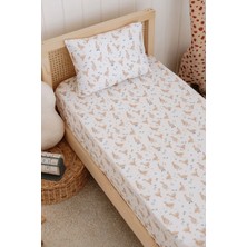 70X110 cm Bebek Beşik, Park Yatak Lastikli Çarşaf Takımı - Kaz Desenli