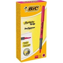 Bic Marking Highlighter Grip Kalem Tipi Fosforlu Işaret Kalemi 1,6 - 3,4 mm Pembe (12 Li Kutu)