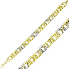 Kenpazar  925 Ayar Gümüş Iki Renkli Zincir Bileklik