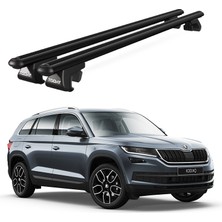 Today Auto Venüs Skoda Kodiaq (2017 ve Sonrası) Uyumlu Siyah Ara Atkı Port Bagaj Tavan Barı