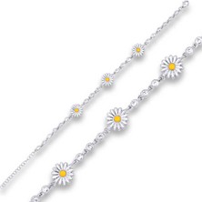 Kenpazar 925 Ayar Gümüş Papatya Bileklik