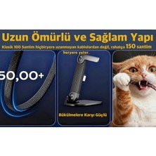 Basemo En Güçlü Type-C To Type-C 1.5 Metre 240 Watt Süper Güç Süper Hızlı 480Mps Veri Aktarımı Hem Stant Hem Extra Dayanıklı Şarj Kablosu Birarada E-Marker PD 3.1