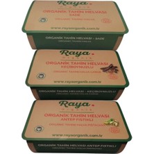 Raya Organik 3’lü Helva Seti 200 gr X3 – Sade, Antep Fıstıklı ve Keçiboynuzlu