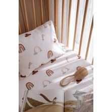 70X120 cm Bebek Beşik, Park Yatak Lastikli Çarşaf Takımı - Rainbow