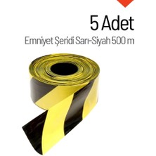 İleri Trafik 5 Adet Emniyet Şeridi Sarı-Siyah 500 M, Ikaz Bandı, Güvenlik Şeridi