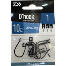 Daiwa D'hook Chinu Ring No:1 Black Nikel Olta Iğnesi 10 Adet