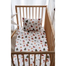 70X120 cm Bebek Beşik, Park Yatak Lastikli Çarşaf Takımı - Santa