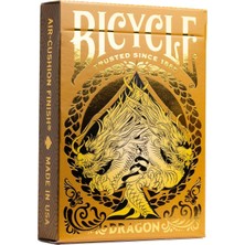 Bicycle Gold Dragon Folyo Premium Oyun Kartı 1 Güverte 52 Kart ve 2 Joker Kırmızı Altın Renkli