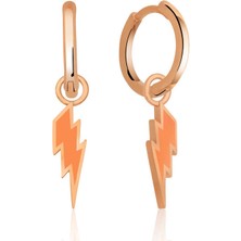 Kenpazar Gümüş Fosforlu Turuncu Şimşek Küpe