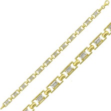 Kenpazar 925 Ayar Gümüş Gold Baget Su Yolu Bileklik
