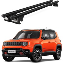 Today Auto Venüs Jeep Renegade (2014 ve Sonrası) Uyumlu Siyah Ara Atkı Port Bagaj Tavan Barı