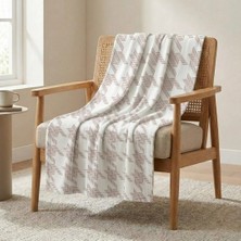 Prime Sleeks Geometrik Desenli Tv Battaniyesi 120X150 cm Koltuk Şalı Diz Örtüsü Throw Battaniye