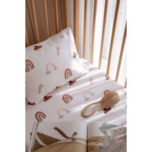 70X110 cm Bebek Beşik, Park Yatak Lastikli Çarşaf Takımı - Rainbow