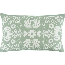 Decocenter Romantic Floral Yeşil Kırlent Kılıfı