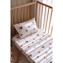 60X120 cm Bebek Beşik, Park Yatak Lastikli Çarşaf Takımı - Forest