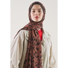 Fresh Kahve Cheetah Desen Rami Şal