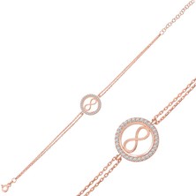 Kenpazar 925 Ayar Gümüş Rose Sonsuzluk Bileklik