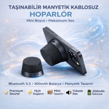 Polham Manyetik Mini Bluetooth Hoparlör – Ipx6 Su Geçirmez Taşınabilir Güçlü Bass Stereo Speaker