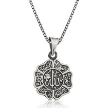 Kenpazar Gümüş Allah Yazılı Erkek Kolye