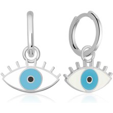 Kenpazar  Gümüş Fosforlu Mavi Göz Küpe