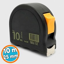 Nzb (1 Adet) Şerit Metre Metal 10 Metre En 25 mm Düğmeli Ölçüm Ölçme Yumuşak Plastik Kasalı Yüksek Kalite