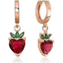 Kenpazar Gümüş Çilek Figür Meyve Küpe