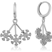 Kenpazar 925 Ayar Gümüş Üç Kar Taneli Küpe