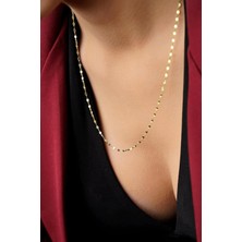 Fiyonk Kuyumculuk 14 Ayar Altın Aynalı Zincir Kolye Orta 1.75 mm