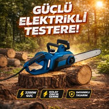 Badem10 Elektrikli Ağaç Hızar Kesim Motoru 2200 W Profesyonel Zincir Testere Bahçe Dal Budama Kesim Makinesi