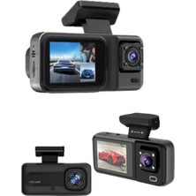 MidasTech Tam Kapsamlı Araç Güvenliği: 3 Kameralı Full Hd Kayıt Sistemi ile Ön, Iç ve Arka Görüş M