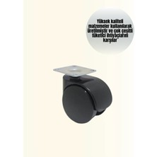 6 cm Kilitsiz Masa Ayağı Tekerleği 4’lü Set Çok Amaçlı Midastech