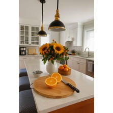 Bambuland Bambu Yuvarlak Kesme Tahtası 25X25 cm – Küçük Boy, Saplı ve Dayanıklı