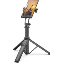 MidasTech Telefon Tripodu ve Selfie Çubuğu Seti Manyetik Bluetooth Kumandalı 130 cm - Siyah ND1047 Midastec