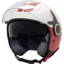 Vespa Kask 60S Racing Sixties Special Edition Beyaz Kırmızı