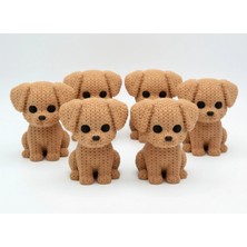 Örgü Görünümlü Dekoratif Köpek Figürü - Modern Masaüstü Aksesuarı (10 Adet)