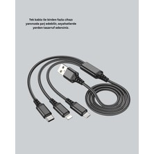 3’ü 1 Arada Hızlı Şarj Kablosu Midastech