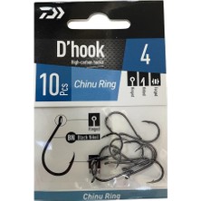 Daiwa D'hook Chinu Ring No:4 Black Nikel Olta Iğnesi 10 Adet