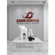 Çadır Dünyası Nostaljik Kamp Gaz Lambası - Rüzgar Geçirmez Cam, Metal Gövde ve Ayarlanabilir Aydınlatma