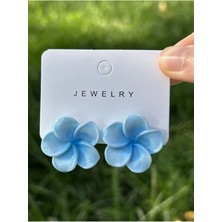 C&On Design ⭐ Lotus Çiçeği Küpe - Işıltılı ve Zarif Tasarım, Kadın Aksesuarı---Mavi