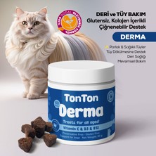 TONTON Tüy Dökülmesi Azaltıcı Tableti Kediler Için  – Glutensiz, Kolajen Içerikli Çiğnenebilir Destek