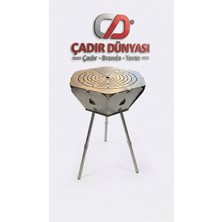Çadır Dünyası Ayarlanabilir Ayaklı Kamp Ateşi ve Barbekü Seti - 45 cm Genişlik, Teleskopik Yükseklik Ayarlı Ateş Çukuru