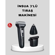 MidasTech Insua 3’lü Tıraş Makinesi – 3 Farklı Kesim Başlığı, Güçlü Motor, 60 Dakika Kullanım