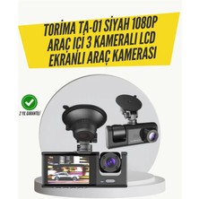 Ta-01 3 Kameralı 1080P Araç Kamerası Siyah Midastech