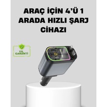 Araç Şarj Cihazı 66W 4 Portlu Hızlı Şarj ve LED Işıklı Midastech