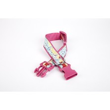 TeknoKapsül Pati Desenli Dokuma Köpek Boyun Tasması 3 cm x 36-60 cm Mor