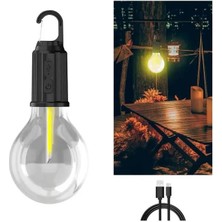 3 Farklı Mod Led'li Şarjlı Asma Kancalı Kamp Lambası Taşınabilir Ampul Midastech